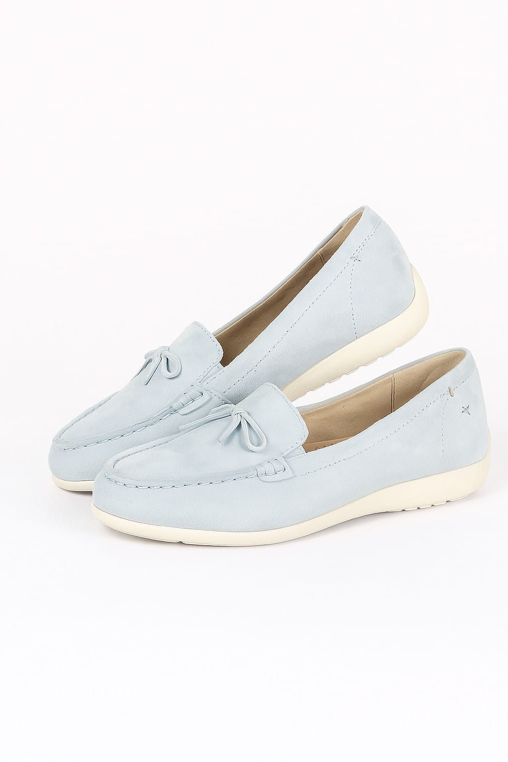 ladies loafers white gray in rubbersole