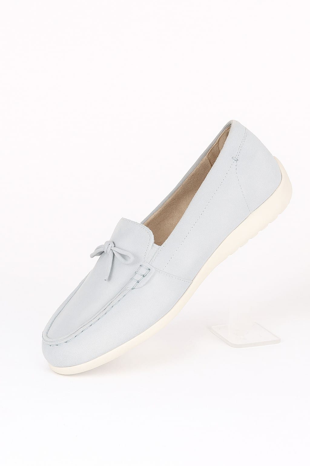 ladies loafers white gray in rubbersole