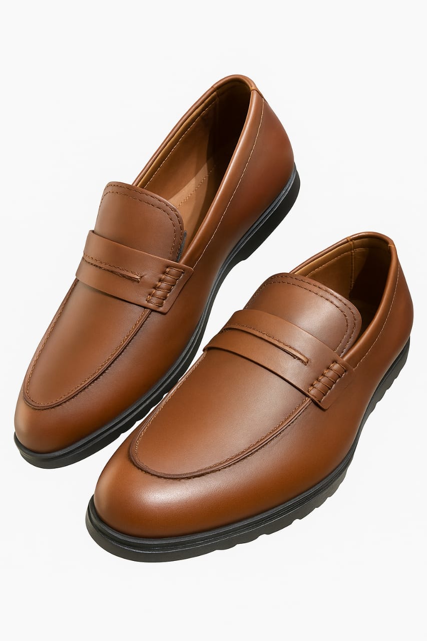 Navy Blue Classic Penny Loafers