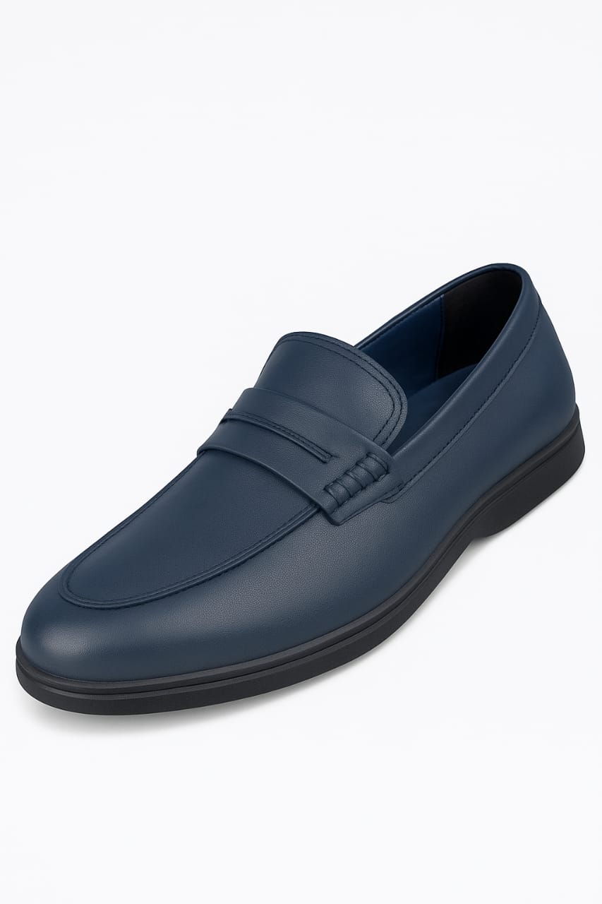 Navy Blue Classic Penny Loafers