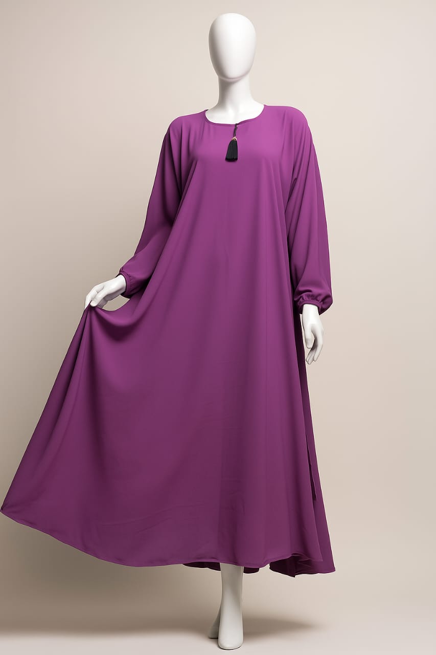 purple flowy abaya simple