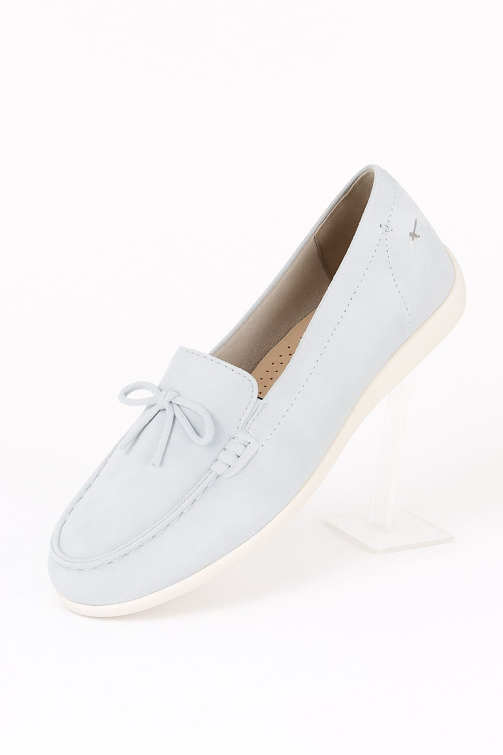 ladies loafers white gray in rubbersole